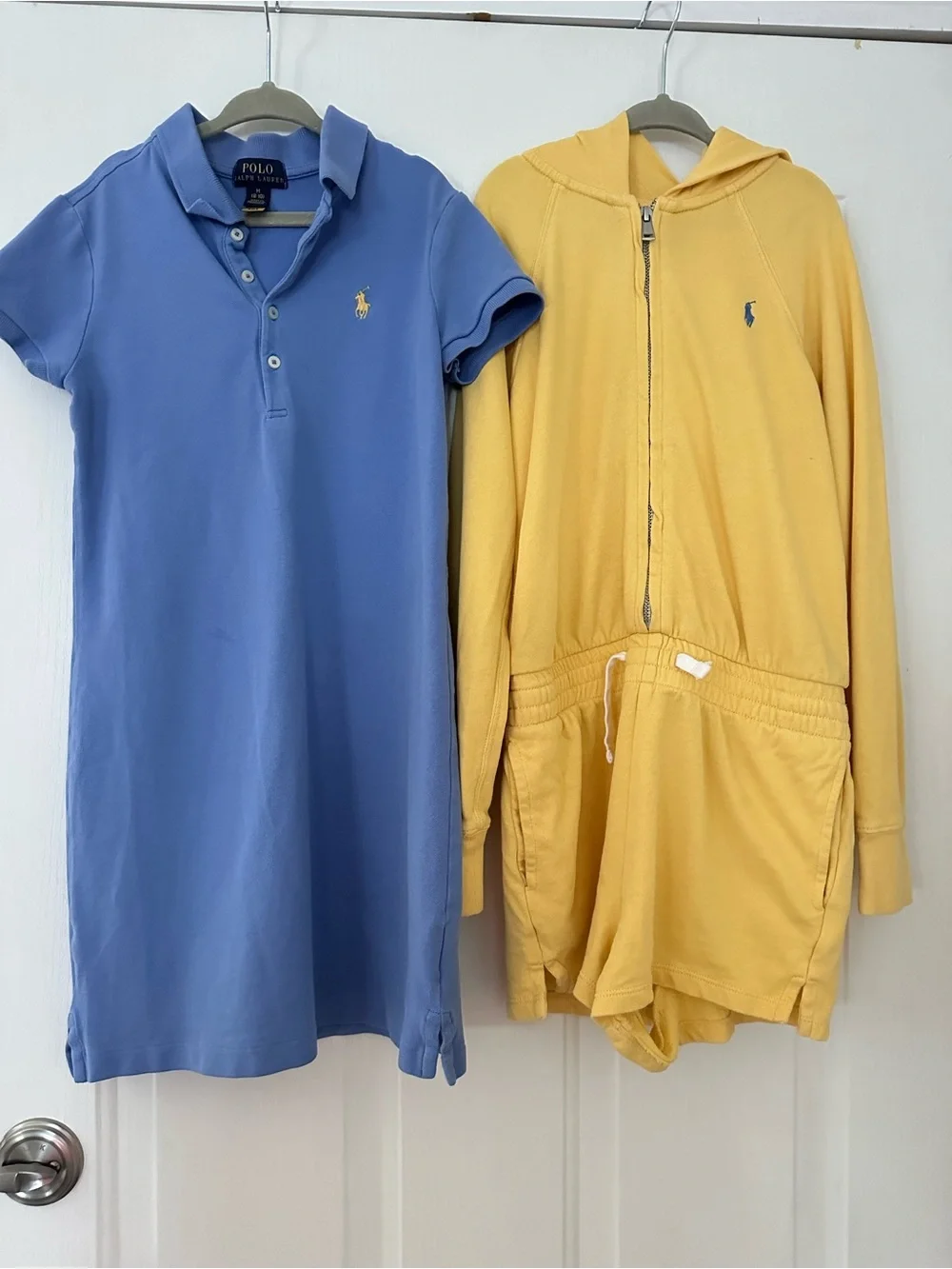 Polo Ralph Lauren Girls Polo Dress and Terry Hooded Romper Bundle